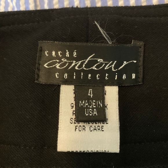Cache‎ Contour Pants Womens Sz 4 Black Knit Stretch Flare Dress - Picture 5 of 10